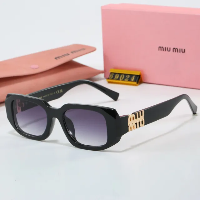 Miu Miu Sunglasses Gold Logo Temples