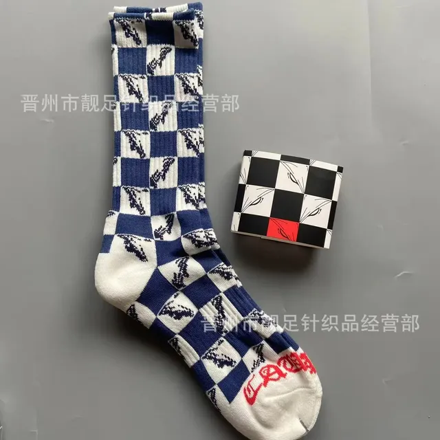 Chrome Hearts Checkered Sock Chessboard Pattern with Logo