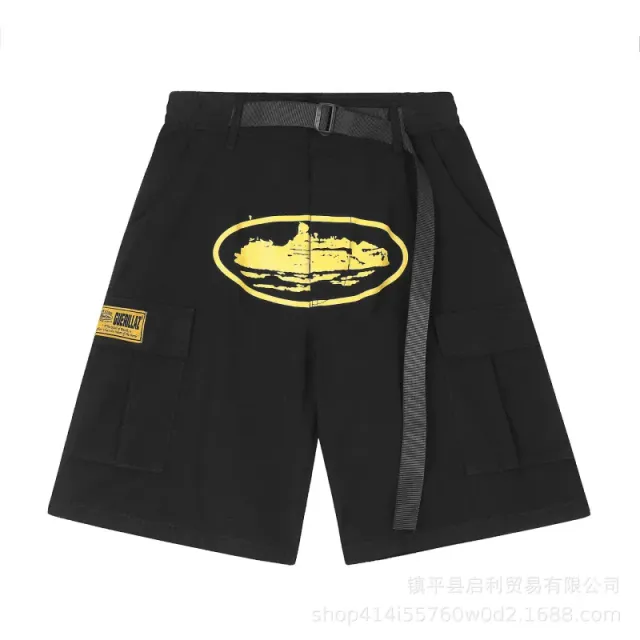 黑黄休闲短裤