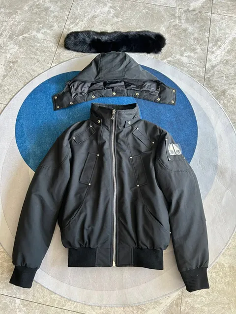 Moncler Bomber Jacket Fur-Trimmed Hood