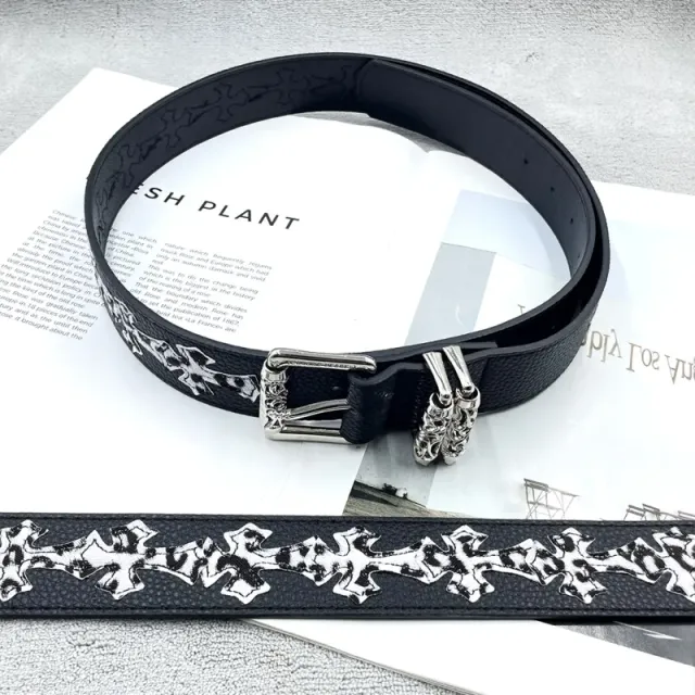 [15 black and white spotted crosses - thickened roller] crow ch holy sword heart belt