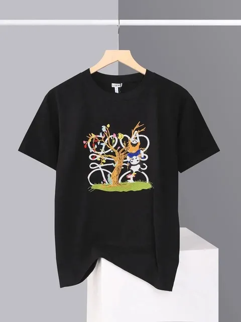 Loewe Embroidered T-Shirt Panda Tree Motif