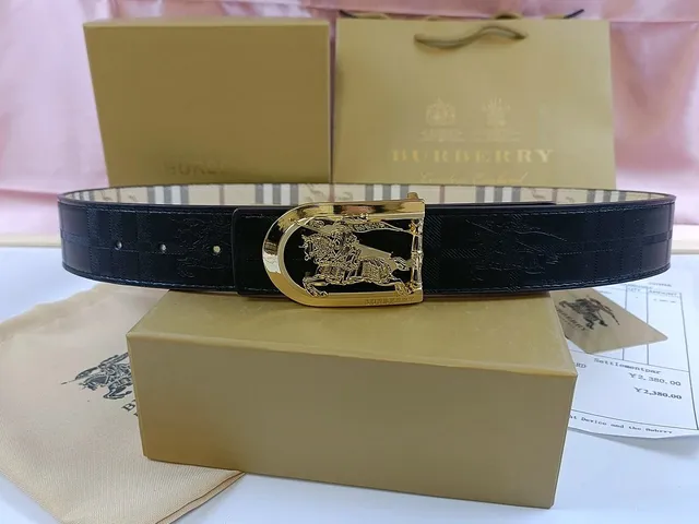 Burberry Equestrian Knight Belt Gold Buckle