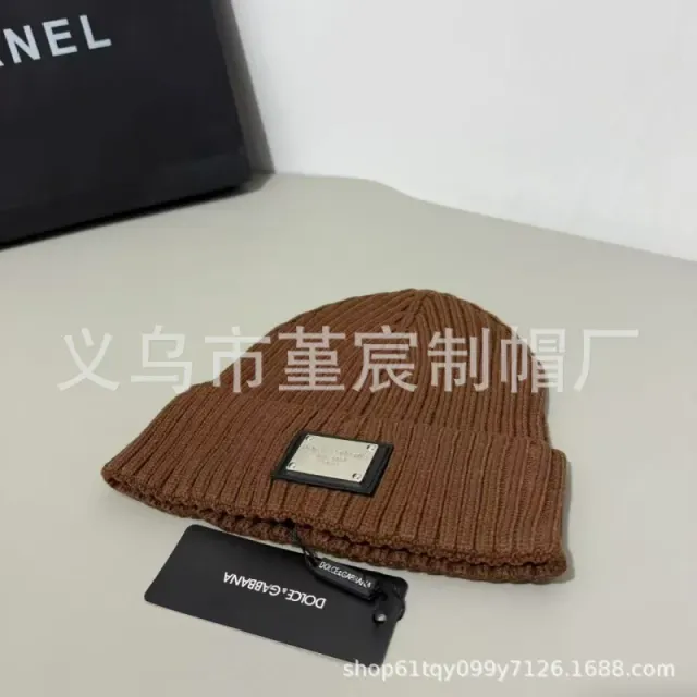 Dolce & Gabbana Ribbed Beanie Metal Logo Patch