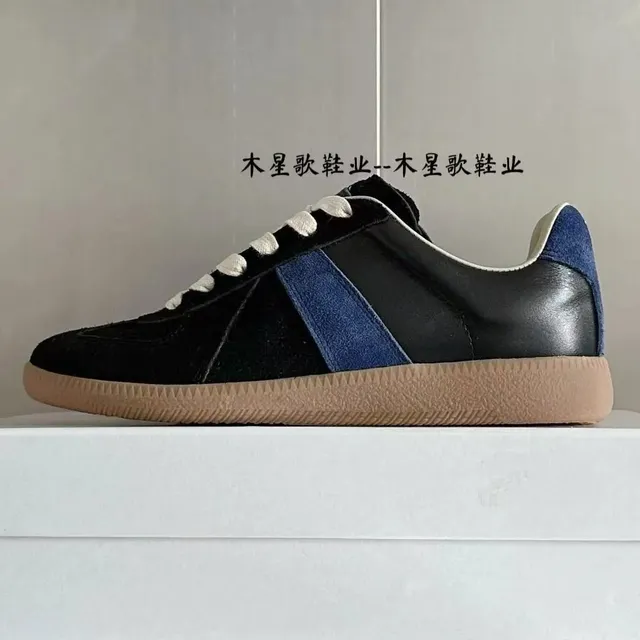 Maison Margiela Future Low Black Navy Suede Leather