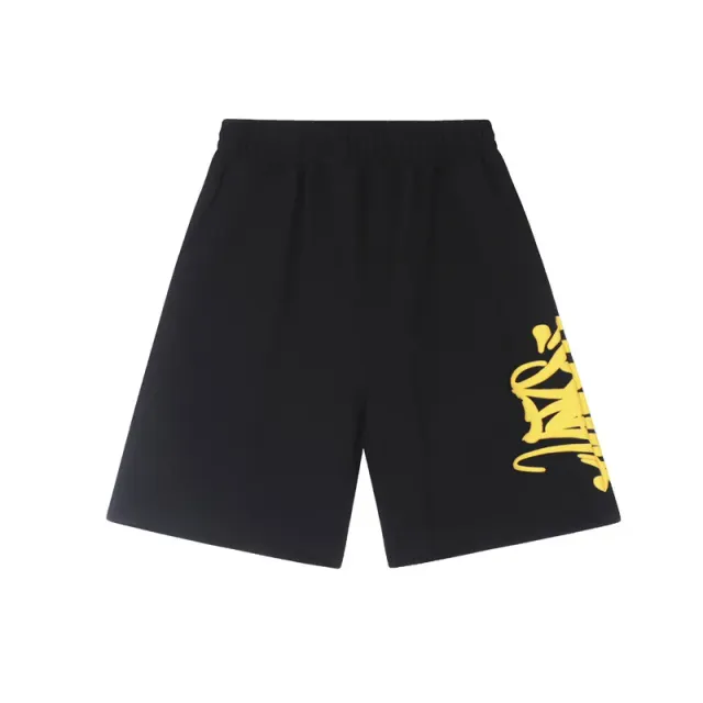 Stüssy Graffiti Shorts Black with Yellow Logo