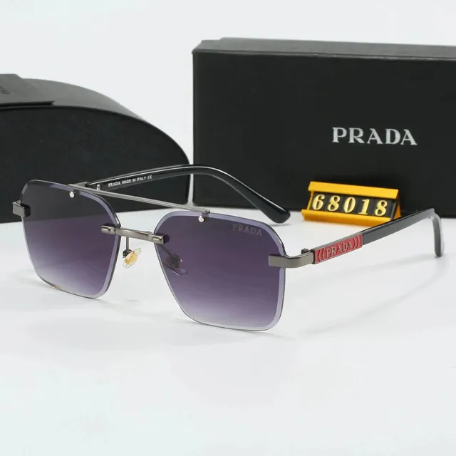Prada Square Frame Sunglasses Gradient Lens with Logo Temples