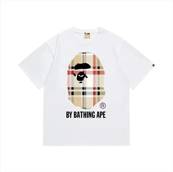 BAPE Shark Tee Burberry Check Ape Head