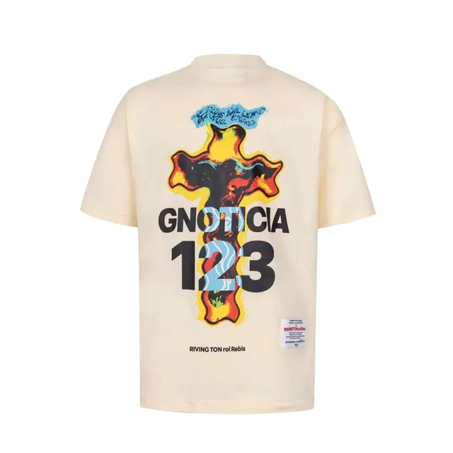 RRR123 Gnoticia 123 Tee Flame Cross Print