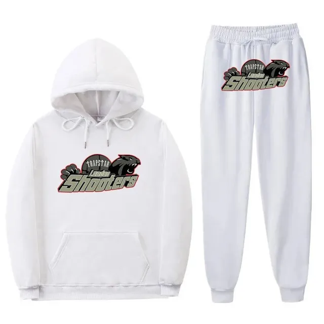 Corteiz London Shooters Hoodie and Joggers Set White Logo Print