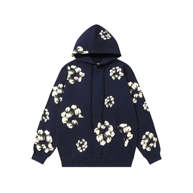 Off-White Cotton Flower Hoodie Cotton Blossom Print