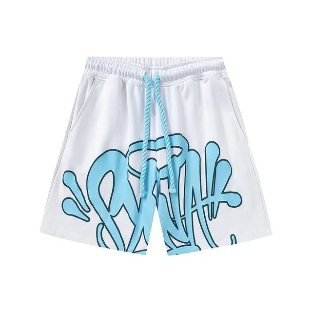 Syna World Graffiti Shorts Ice Blue Logo