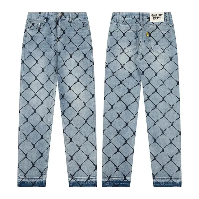 Gallery Dept. Diamond Net Jeans Black Grid Print