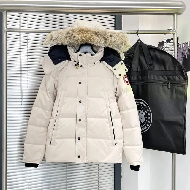 Canada Goose Expedition Parka White with Fur Trim