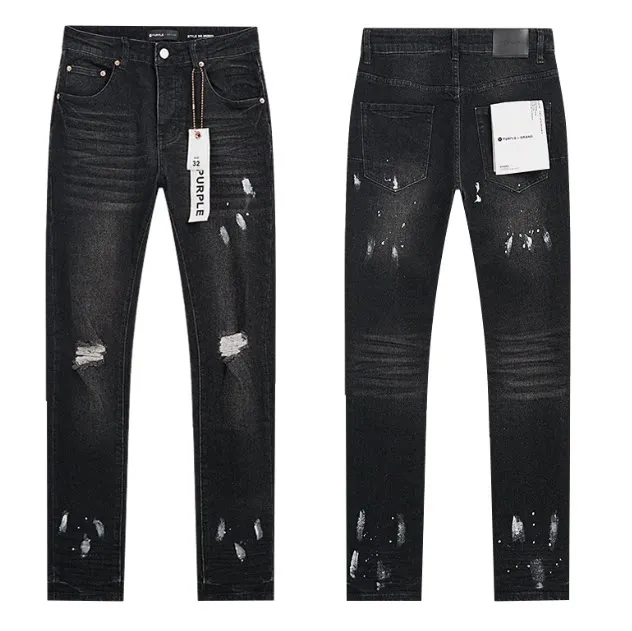 Levi's Distressed Slim Fit Jeans Black Wash with Paint Splatter