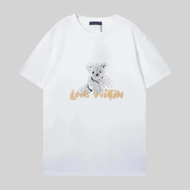 Louis Vuitton Teddy Bear T-Shirt Gold Logo Print