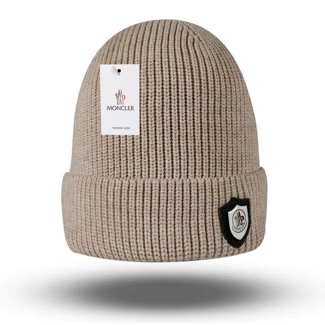 Moncler Ribbed Beanie Shield Logo