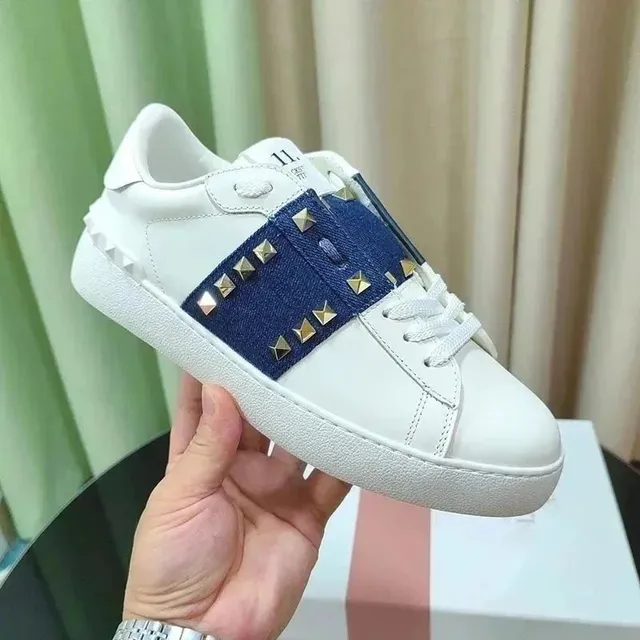 Valentino Rockstud Sneaker Denim Strap