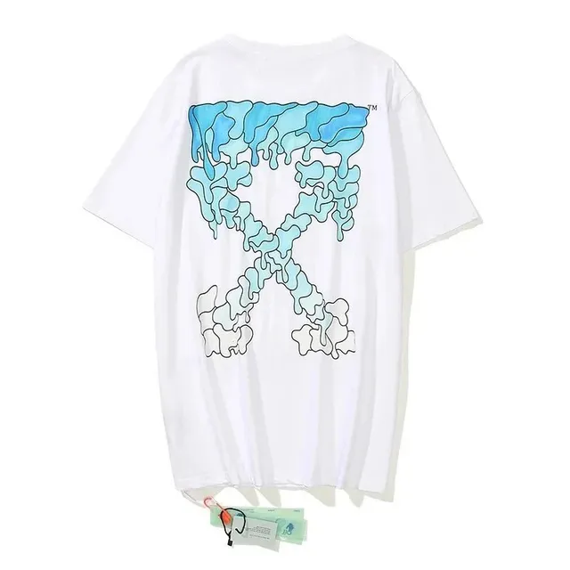 Off-White Arrow Graphic Tee Dripping Blue Arrow