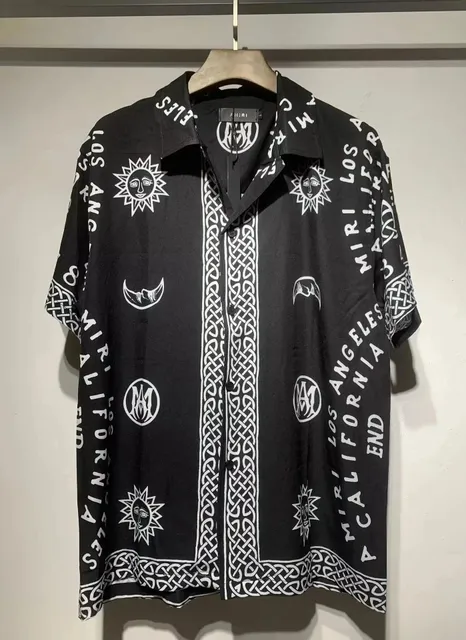 Amiri Printed Camp Collar Shirt Los Angeles Sun Motif