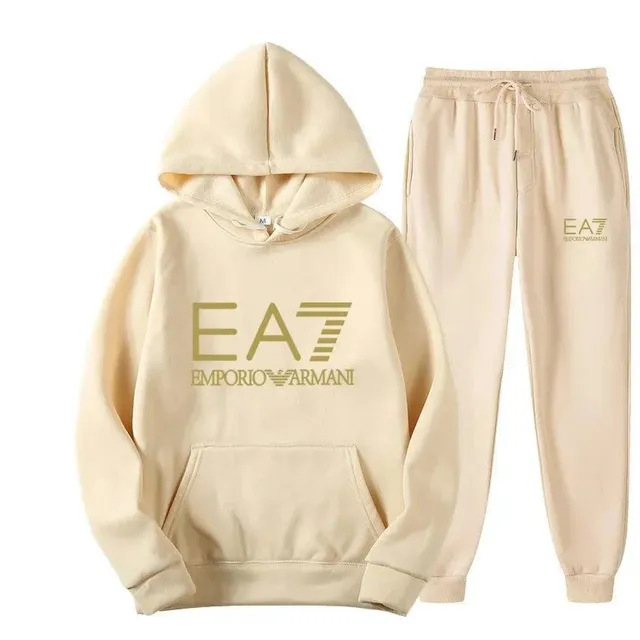 Emporio Armani EA7 Hoodie and Joggers Set Gold Logo