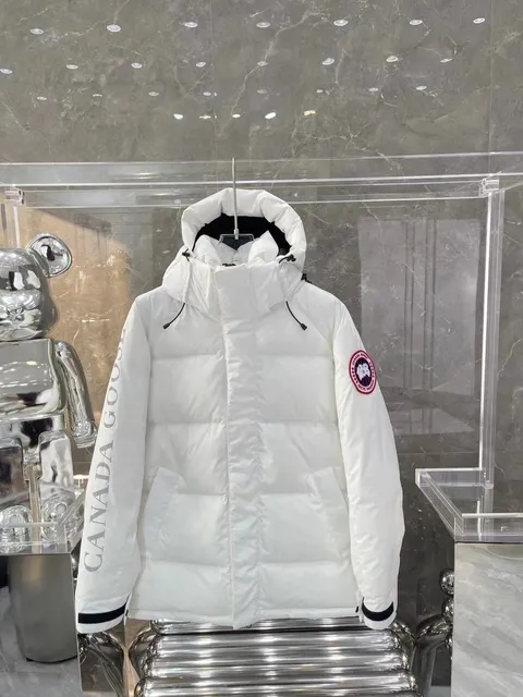 Canada Goose Puffer Jacket White with Logo Sleeve
