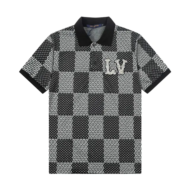 Louis Vuitton Polo Shirt Checkerboard Jacquard with Crystal LV