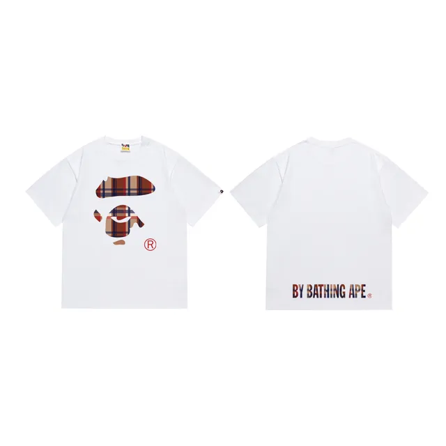 BAPE Shark Tee Plaid Ape Head