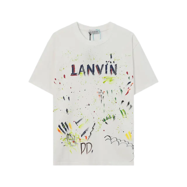 Lanvin Graphic T-Shirt Paint Splatter Logo