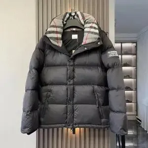 Moncler Puffer Jacket Burberry Check Hood