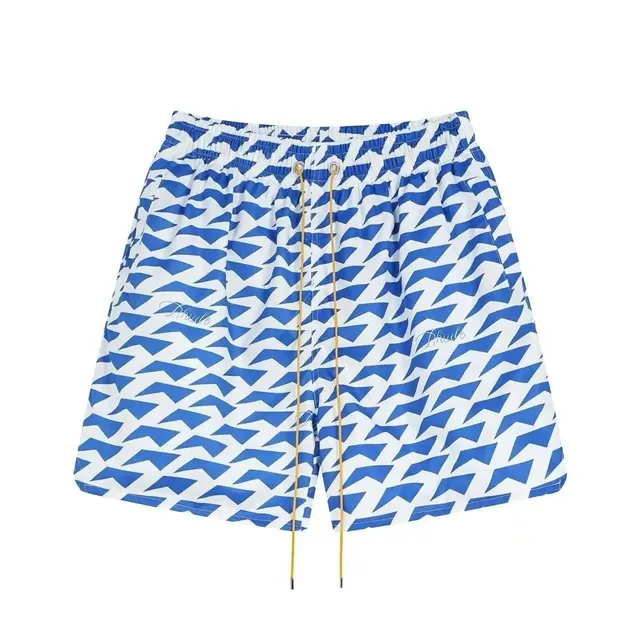 Rhude Printed Shorts Geometric Wave Pattern