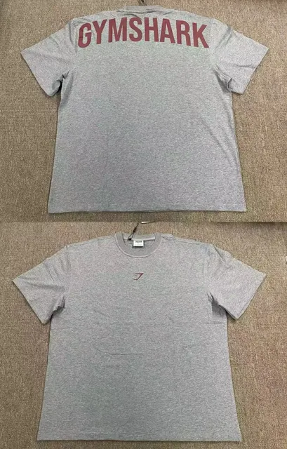Gymshark Logo T-Shirt Heather Grey with Red Print