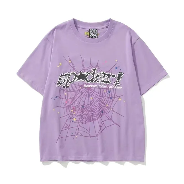 Sp5der Spider Web Graphic Tee Beaded Logo