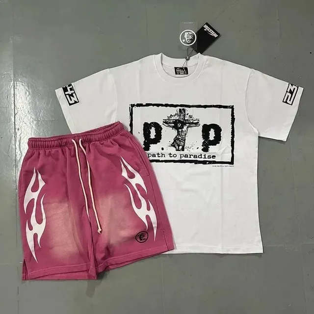 Hellstar T-Shirt and Shorts Set Path to Paradise Flame Print