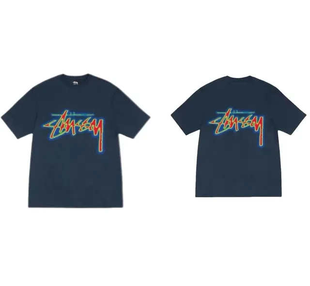 Stüssy Logo Tee Neon Outline