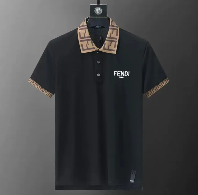Gucci Polo Shirt FF Trim Collar and Cuffs