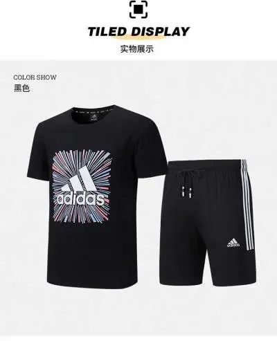 Adidas T-Shirt and Shorts Set Graphic Print