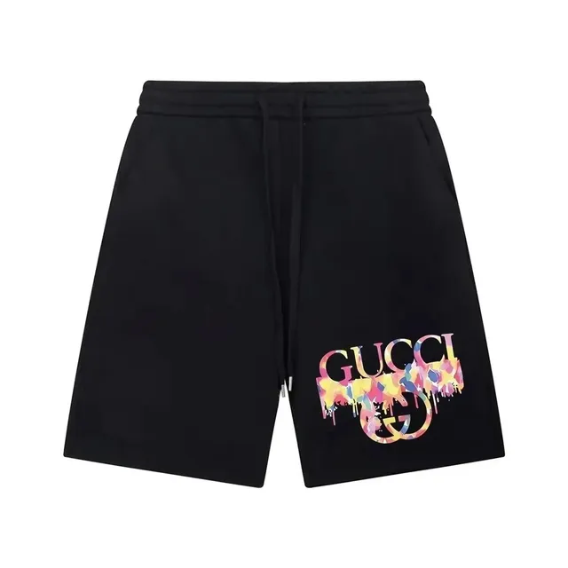 Gucci Logo Print Shorts Multicolor Paint Drip GG