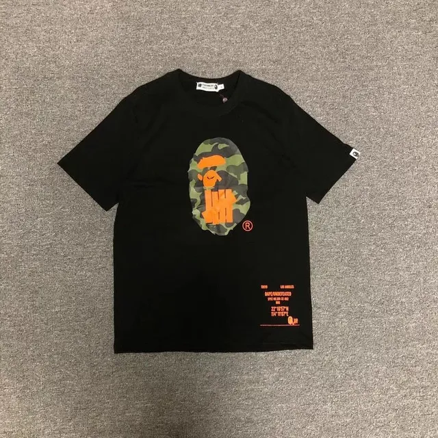BAPE Shark Tee Camo Ape Head with UNDEFEATED