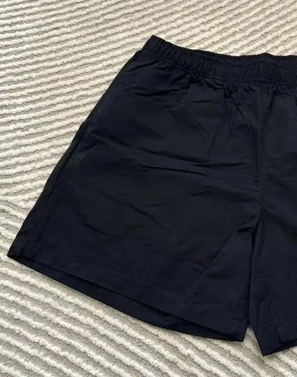Elastic-Waist Shorts Solid Black