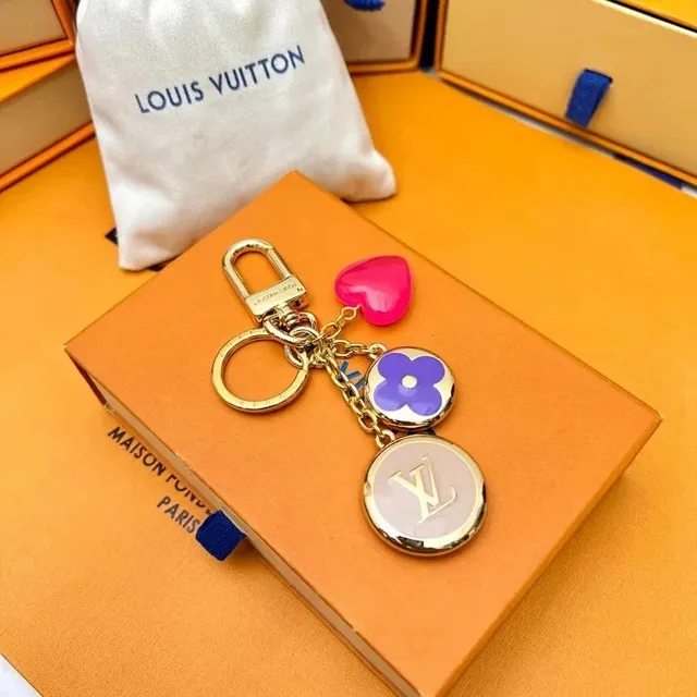 Louis Vuitton Keychain Multi-Charm with Heart and Flower