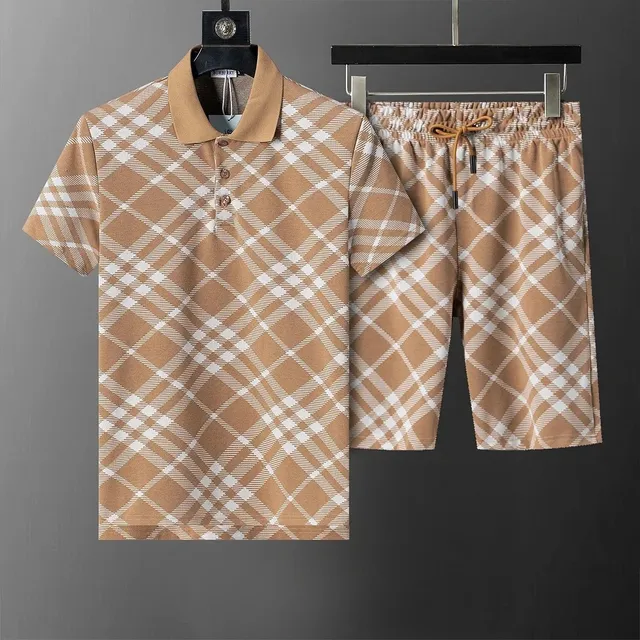 Burberry Polo and Shorts Set Checkered