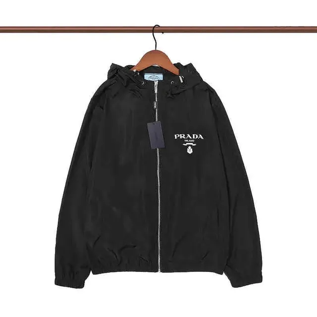Prada Hooded Windbreaker Logo-Embellished