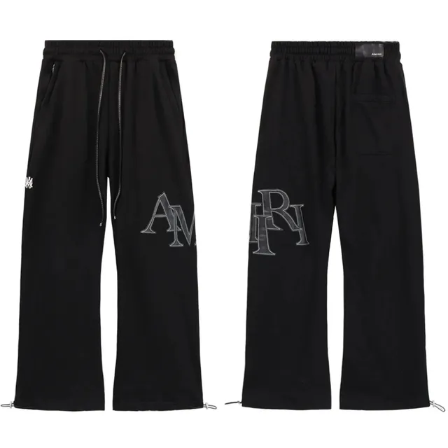 Amiri Logo Sweatpants Black with Embroidered Logo