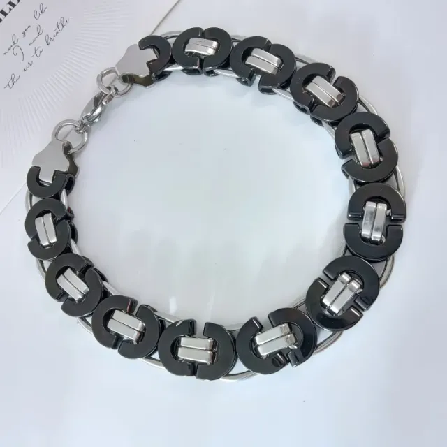 11mm钢间黑色手链