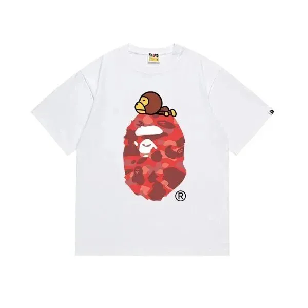 BAPE Shark Hoodie Tee Red Camo Ape Head