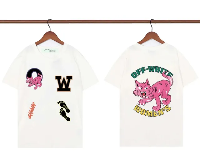 Off-White Graphic T-Shirt Pink Cat Print