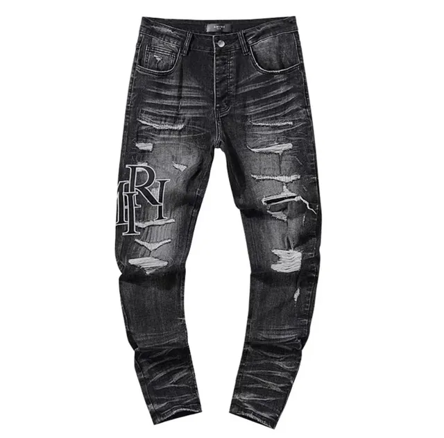 Amiri Distressed Jeans Ripped Logo