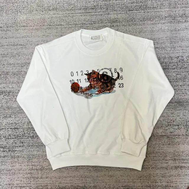Maison Margiela Crewneck Sweatshirt Kitten Print with Numbers