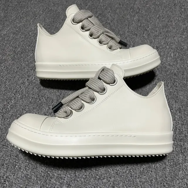 Rick Owens Low Sneaker Off-White with Grey Laces